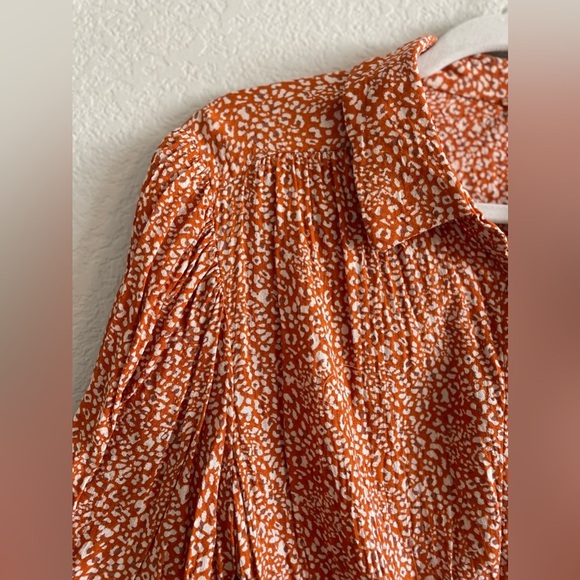 Free People Celia orange print blouse - Picture 7 of 8